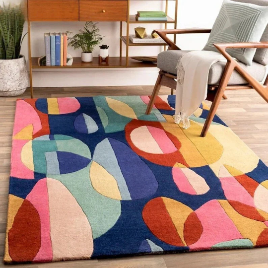 Colorful Eggs & Circles Rug