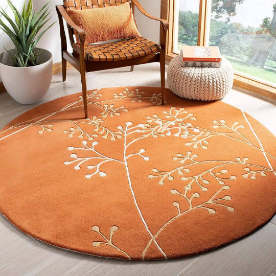 Traditional Handwoven Hand-Tufted Multicolor Round Rug Carpet Premium 100% Wool Rug for Living Room Bedroom Drawing Room Hall Area Rugs