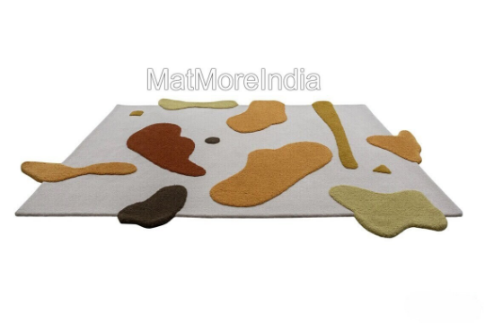 Irregular Shape Rug Handmade-Tufted 100% Wool Area Rug' Carpet For Bedroom, Living Room, Kitchen, Dinning Room Rugs