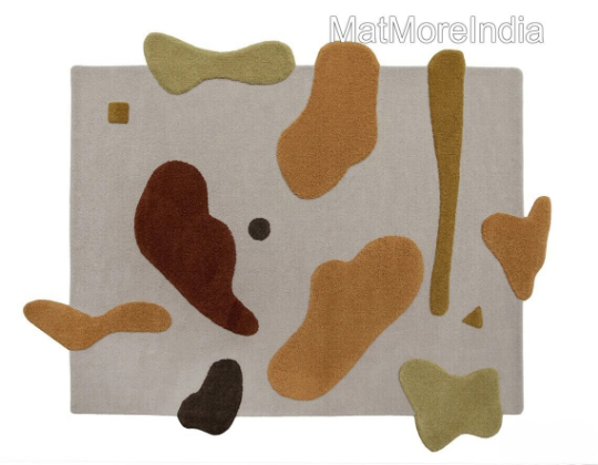 Irregular Shape Rug Handmade-Tufted 100% Wool Area Rug' Carpet For Bedroom, Living Room, Kitchen, Dinning Room Rugs